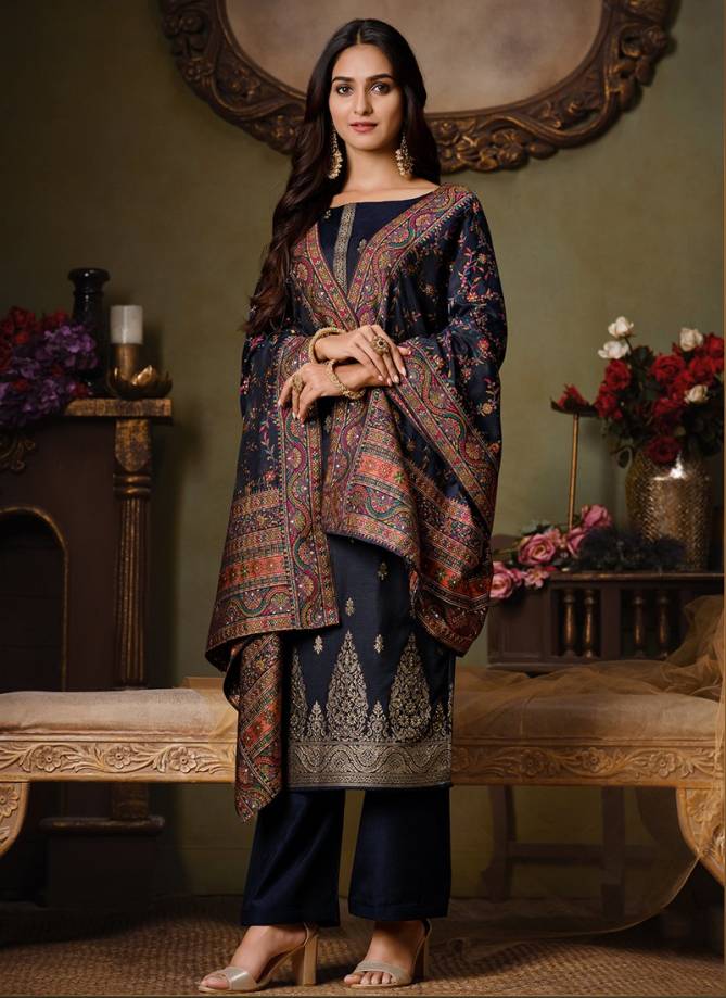 VIPUL Royal Weave Latest Exclusive Wear Jacquard silk with Swarovski work Salwar Suit Collection
